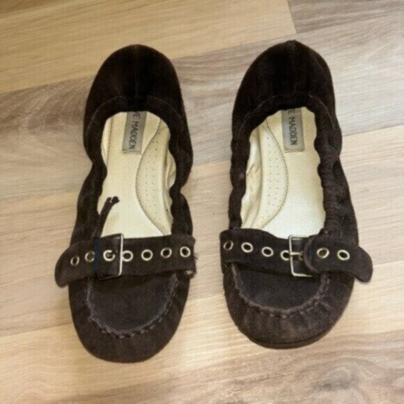 Brown Suede Steve Madden Flats - Picture 1 of 2